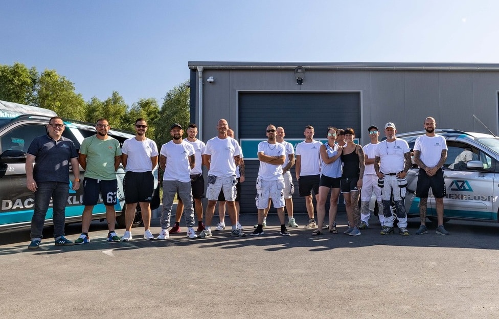 Dachreiniger Thomas Bader, Christian Schulke und Team
